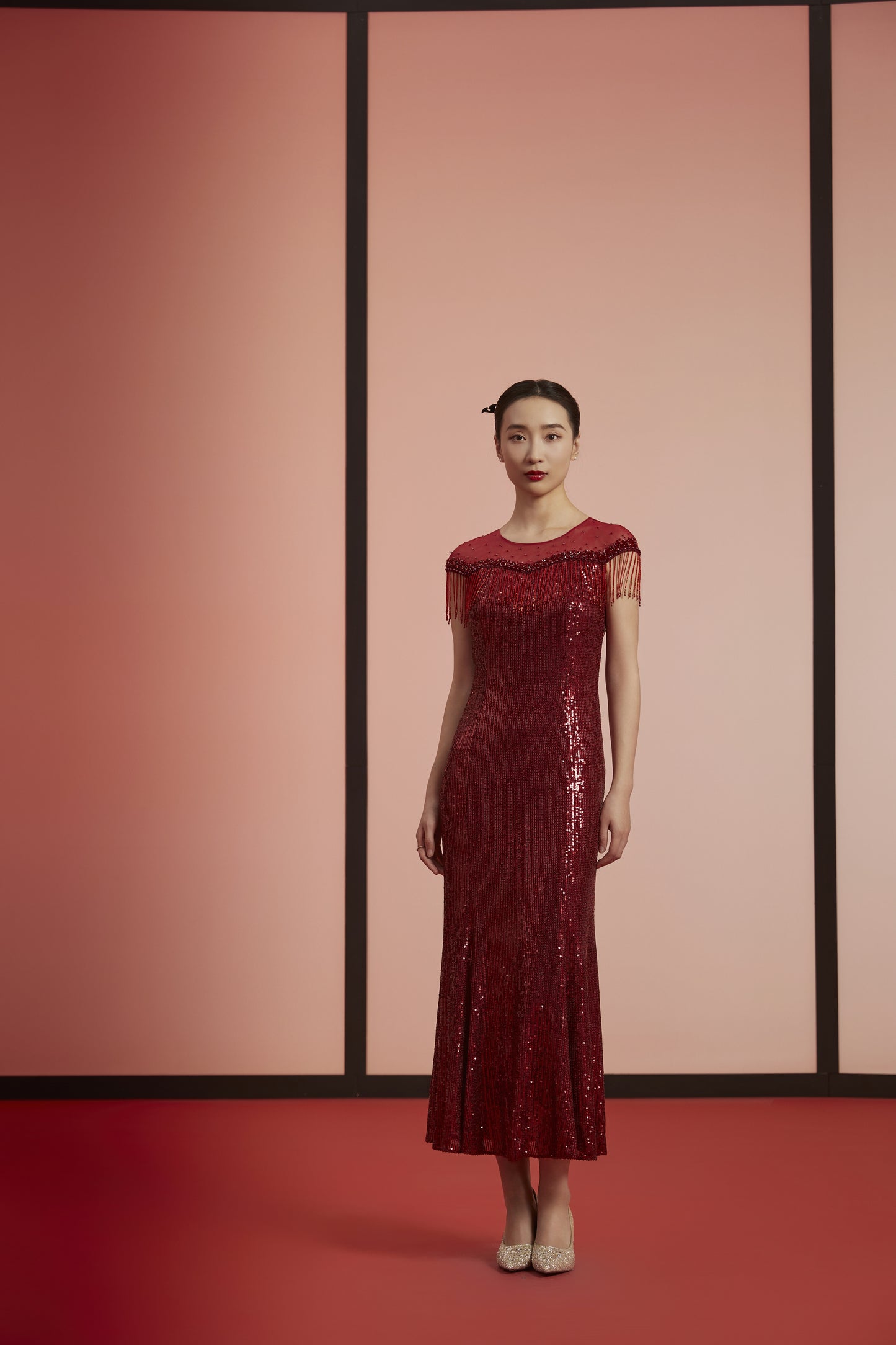Radiant Red Elegance Qipao
