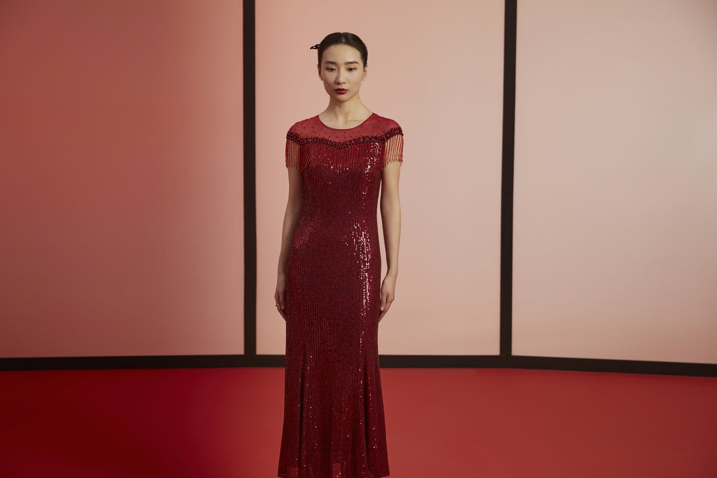 Radiant Red Elegance Qipao