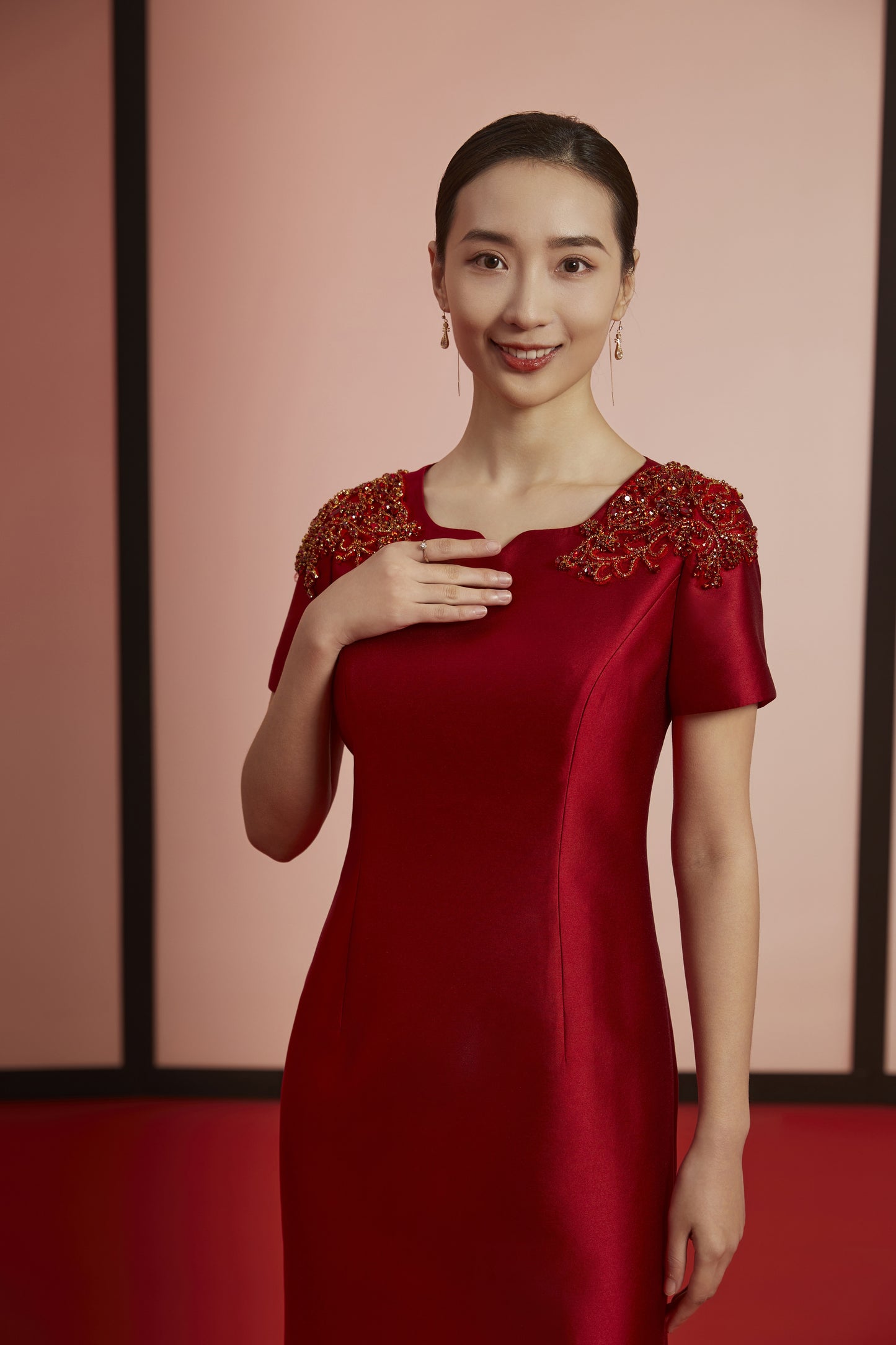 Radiant Ruby Elegance -Red