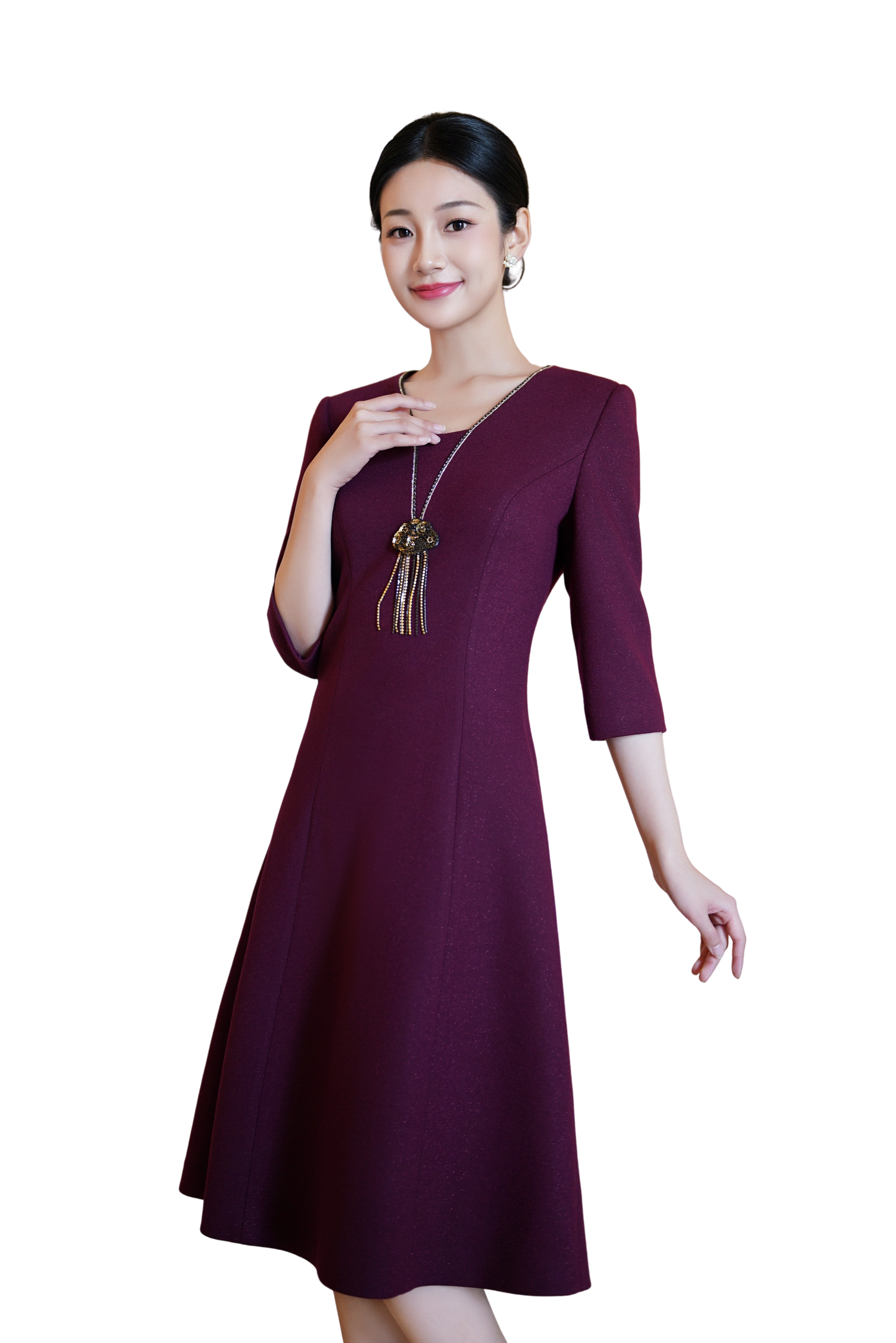 Tassel Charm: Cozy Knit Elegance - Burgundy
