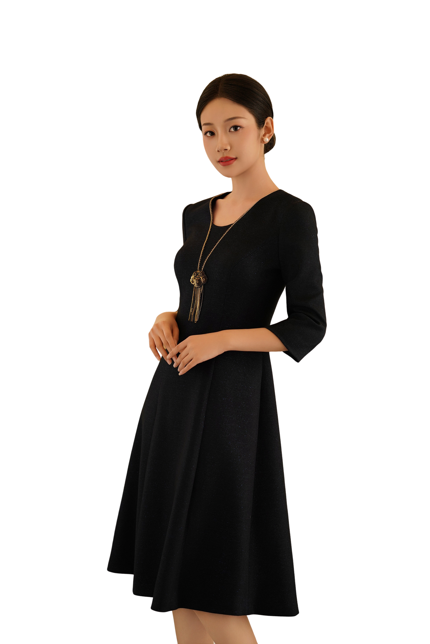 Tassel Charm: Cozy Knit Elegance - Navy
