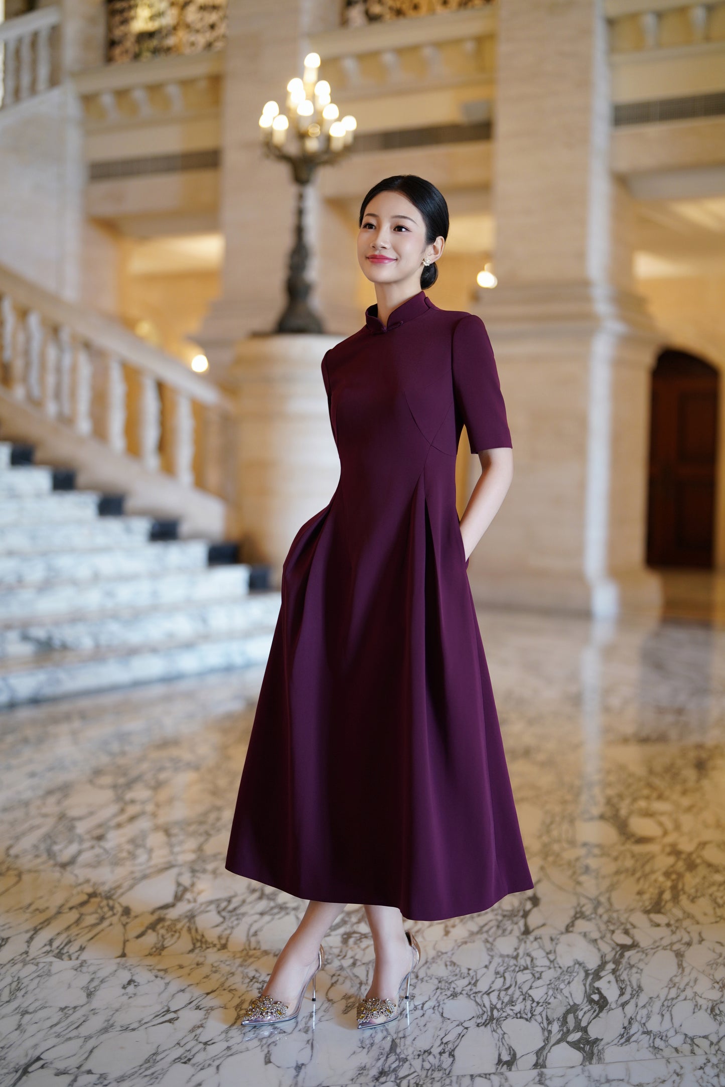 Modern Elegance: Flattering A-Line Long Dress
