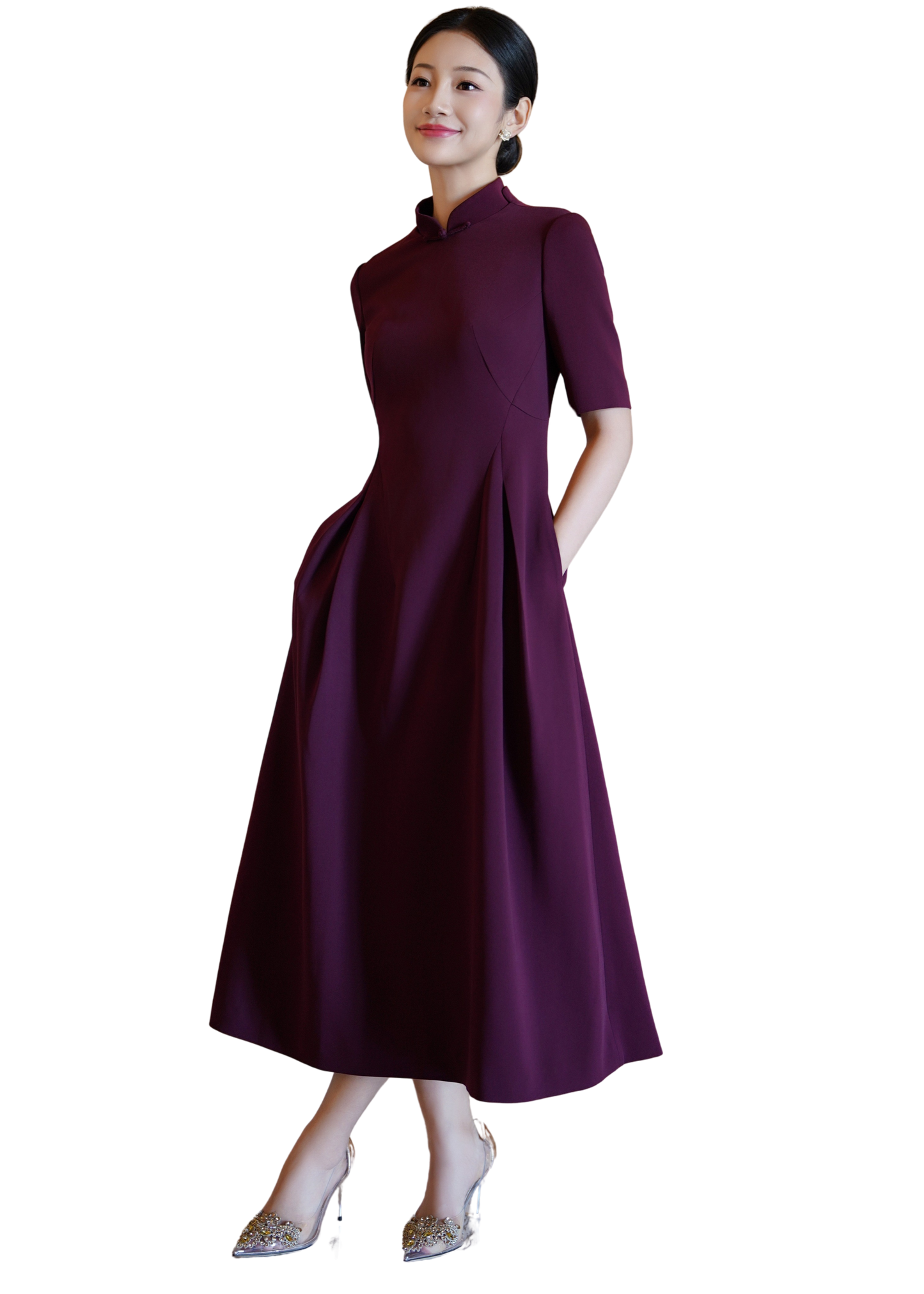 Modern Elegance: Flattering A-Line Long Dress