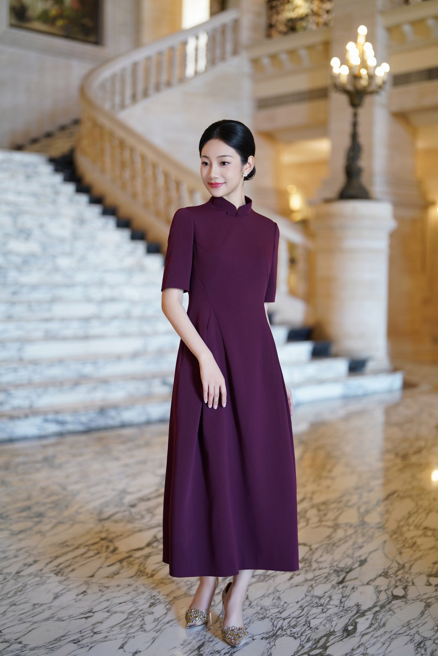 Modern Elegance: Flattering A-Line Long Dress