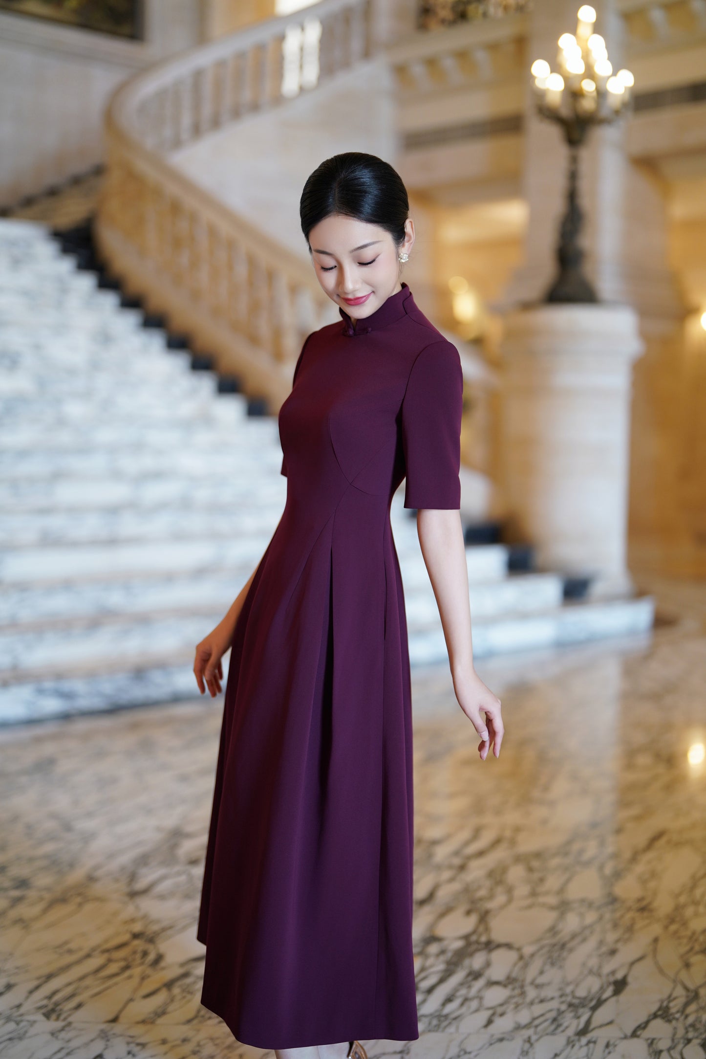 Modern Elegance: Flattering A-Line Long Dress