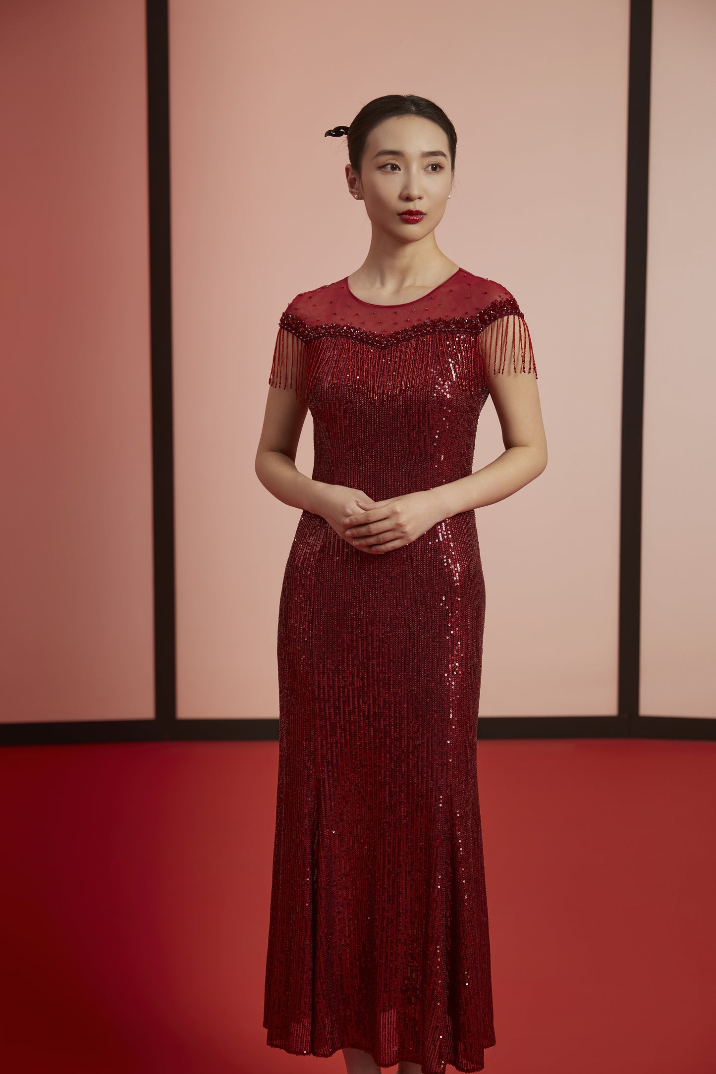 Radiant Red Elegance Qipao