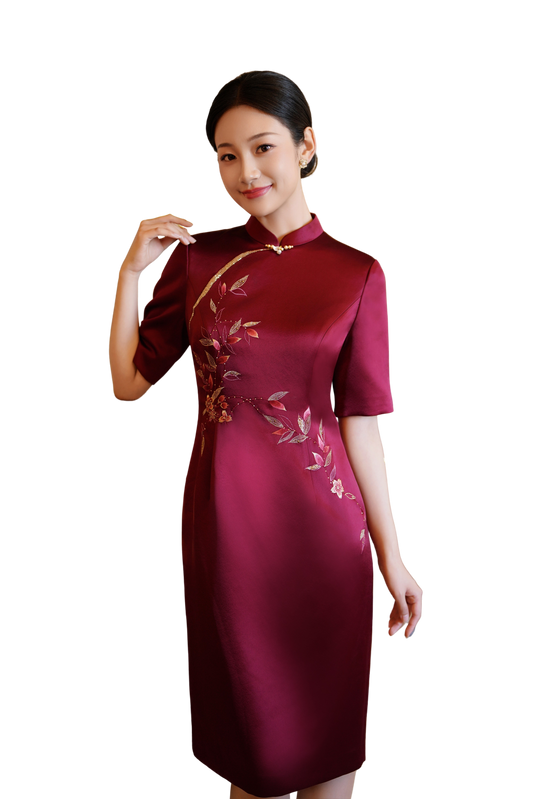 Burgundy Splendor: Elegant Wedding Attire - Burgundy