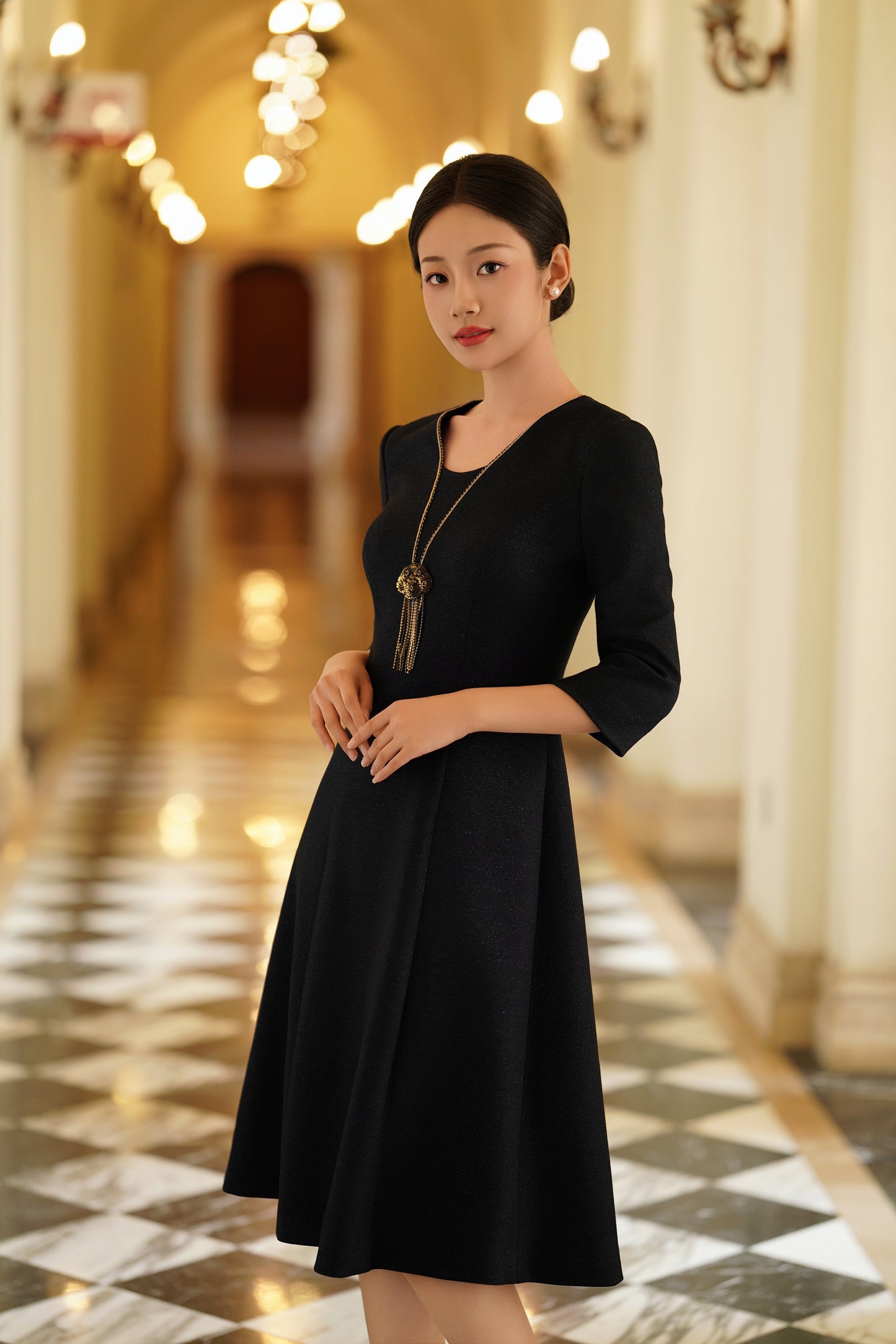 Tassel Charm: Cozy Knit Elegance - Navy