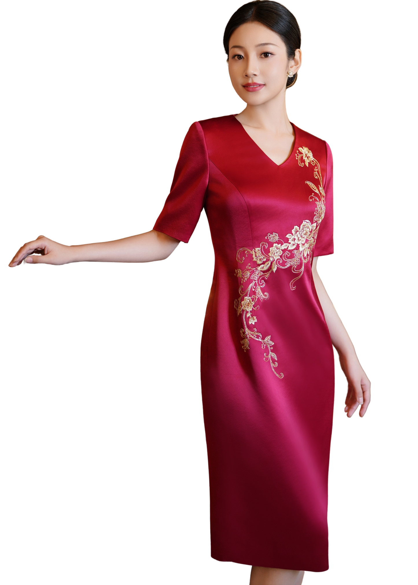 Graceful Peony Design - Red