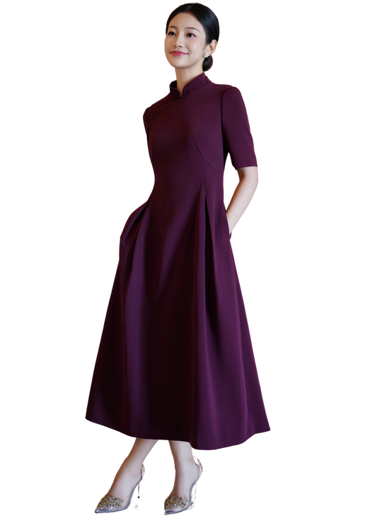 Modern Elegance: Flattering A-Line Long Dress